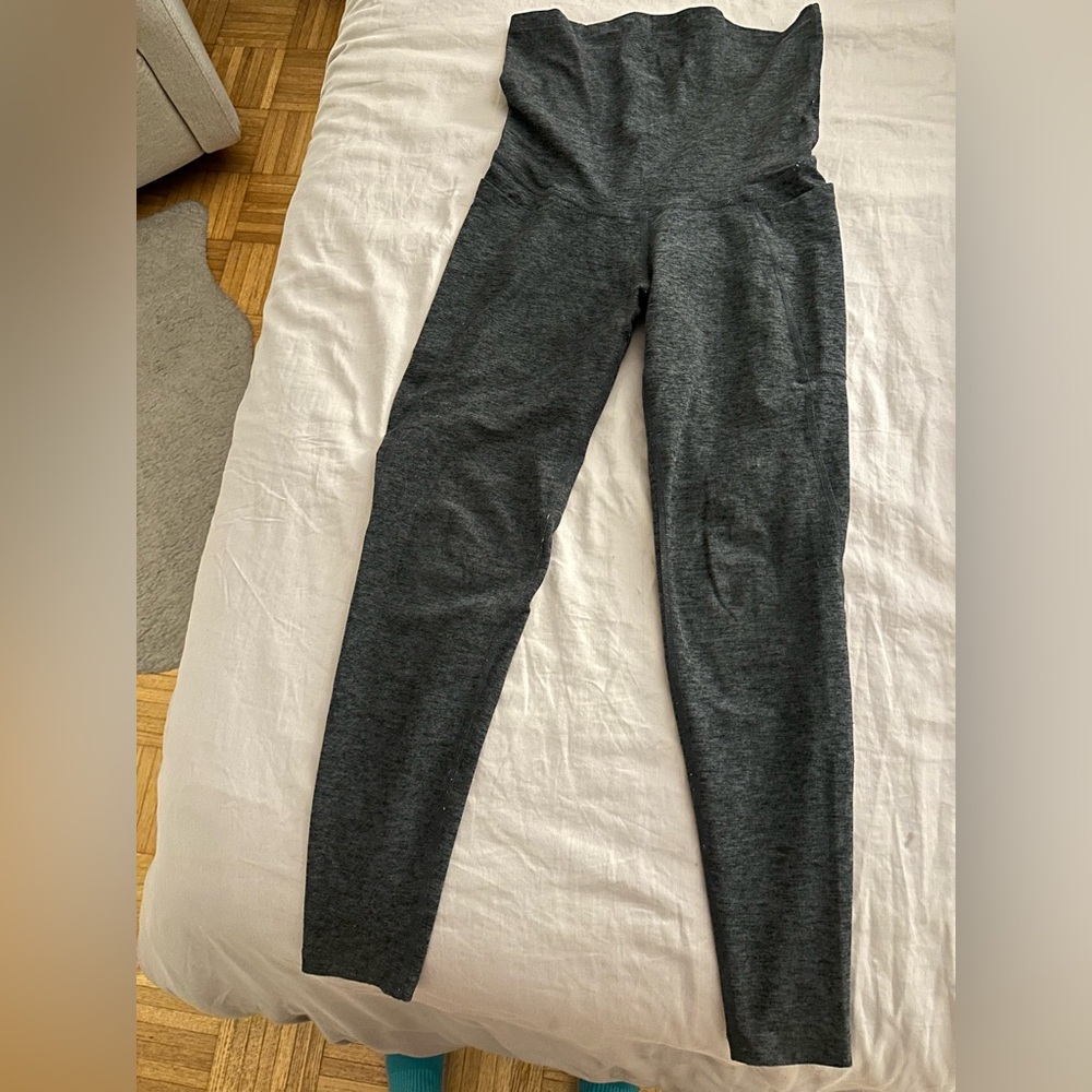 Gray Beyond the Bump High-Waisted Leggings (by Beyond Yoga)